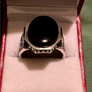 925 Silver Men's Ring with Black Onyx
